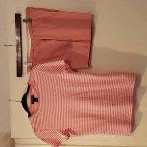Ann Taylor stripe top with matching beautiful tailored shorts. Top M. Shorts 8